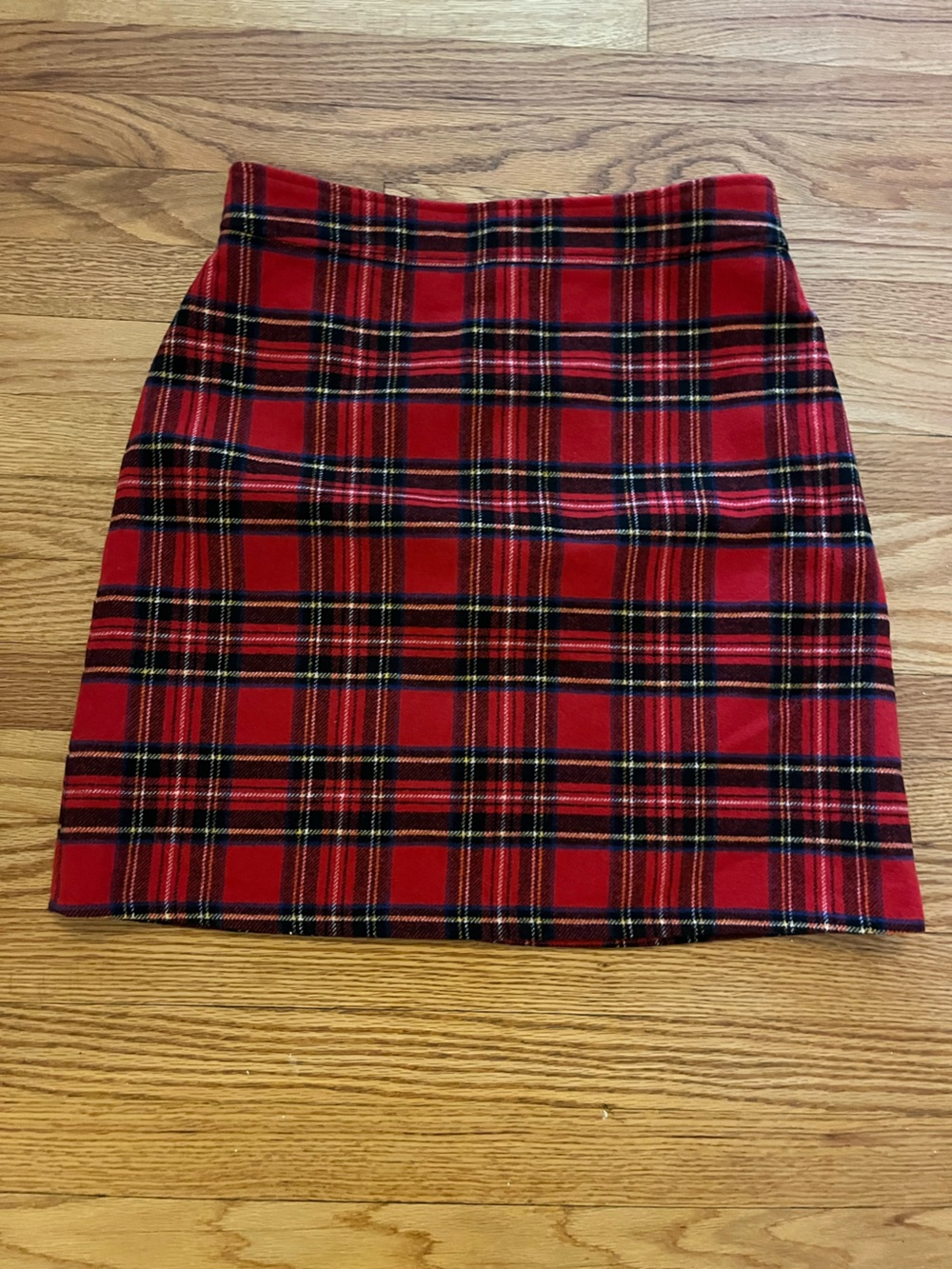 J. Crew Red and Black Plaid Tartan Holiday A-Line Skirt 10
